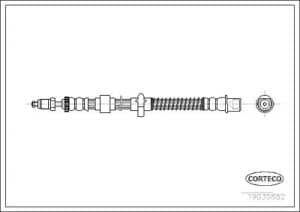 Corteco Bremsschlauch ERSTAUSRÜSTERQUALITÄT [Hersteller-Nr. 19035882] für Citroën
