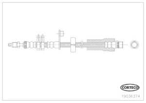 Corteco Bremsschlauch ERSTAUSRÜSTERQUALITÄT [Hersteller-Nr. 19036374] für Citroën