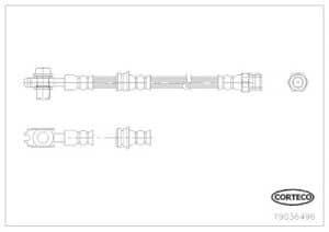 Corteco Bremsschlauch ERSTAUSRÜSTERQUALITÄT [Hersteller-Nr. 19036496] für Audi