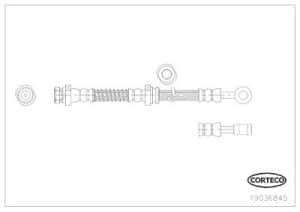 Corteco Bremsschlauch ERSTAUSRÜSTERQUALITÄT [Hersteller-Nr. 19036845] für Hyundai