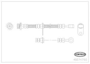 Corteco Bremsschlauch ERSTAUSRÜSTERQUALITÄT [Hersteller-Nr. 49374750] für Suzuki