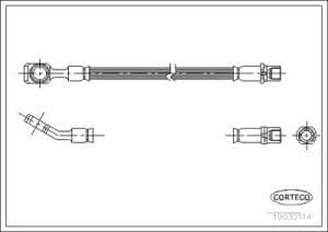 Corteco Bremsschlauch Hinterachse ERSTAUSRÜSTERQUALITÄT [Hersteller-Nr. 19032114] für Opel
