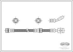 Corteco Bremsschlauch Vorderachse ERSTAUSRÜSTERQUALITÄT [Hersteller-Nr. 19032411] für Nissan