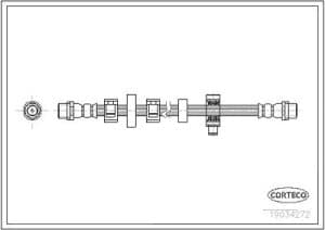 Corteco Bremsschlauch Vorderachse links ERSTAUSRÜSTERQUALITÄT [Hersteller-Nr. 19034272] für VW