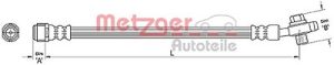 Metzger Autoteile Bremsschlauch [Hersteller-Nr. 4110381] für VW