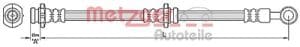 Metzger Autoteile Bremsschlauch [Hersteller-Nr. 4110390] für Nissan