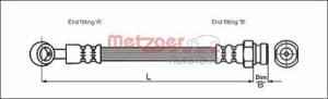 Metzger Autoteile Bremsschlauch [Hersteller-Nr. 4110405] für Hyundai