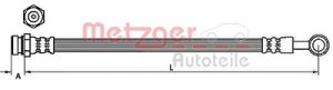 Metzger Autoteile Bremsschlauch [Hersteller-Nr. 4110829] für Kia