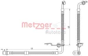 Metzger Autoteile Bremsschlauch [Hersteller-Nr. 4110879] für Mazda