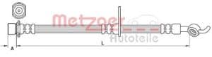 Metzger Autoteile Bremsschlauch [Hersteller-Nr. 4110985] für Toyota