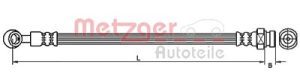 Metzger Autoteile Bremsschlauch [Hersteller-Nr. 4111030] für Hyundai