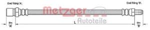 Metzger Autoteile Bremsschlauch [Hersteller-Nr. 4111112] für Citroën