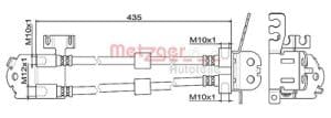 Metzger Autoteile Bremsschlauch [Hersteller-Nr. 4111357] für Ford