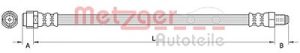 Metzger Autoteile Bremsschlauch [Hersteller-Nr. 4111480] für Mercedes-Benz