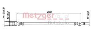 Metzger Autoteile Bremsschlauch [Hersteller-Nr. 4111496] für Iveco