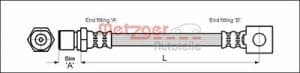 Metzger Autoteile Bremsschlauch [Hersteller-Nr. 4111757] für Opel