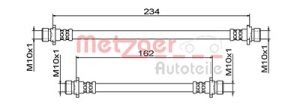 Metzger Autoteile Bremsschlauch [Hersteller-Nr. 4111861] für Honda