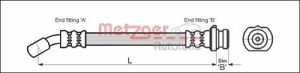 Metzger Autoteile Bremsschlauch [Hersteller-Nr. 4111971] für Nissan