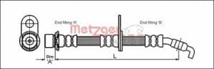 Metzger Autoteile Bremsschlauch [Hersteller-Nr. 4112200] für Toyota