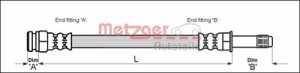 Metzger Autoteile Bremsschlauch [Hersteller-Nr. 4112522] für Ford