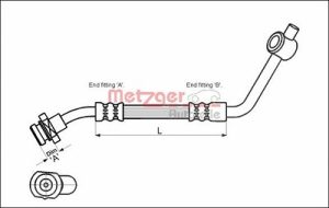 Metzger Autoteile Bremsschlauch [Hersteller-Nr. 4112529] für Ford