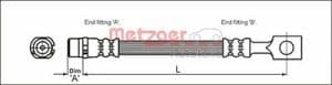 Metzger Autoteile Bremsschlauch [Hersteller-Nr. 4112818] für Opel