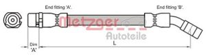 Metzger Autoteile Bremsschlauch [Hersteller-Nr. 4112834] für Opel