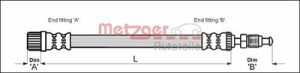 Metzger Autoteile Bremsschlauch [Hersteller-Nr. 4113258] für Peugeot