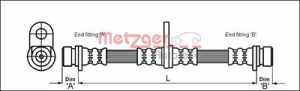Metzger Autoteile Bremsschlauch [Hersteller-Nr. 4113290] für Honda