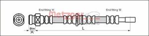 Metzger Autoteile Bremsschlauch [Hersteller-Nr. 4113315] für Mitsubishi