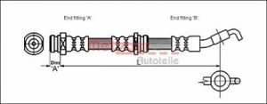 Metzger Autoteile Bremsschlauch [Hersteller-Nr. 4113326] für Mitsubishi