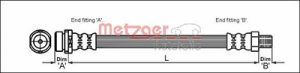 Metzger Autoteile Bremsschlauch [Hersteller-Nr. 4114704] für Mazda