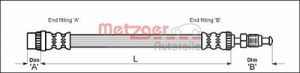 Metzger Autoteile Bremsschlauch [Hersteller-Nr. 4114712] für Citroën