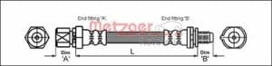 Metzger Autoteile Bremsschlauch [Hersteller-Nr. 4114730] für Opel