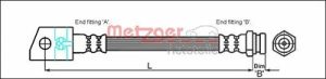 Metzger Autoteile Bremsschlauch [Hersteller-Nr. 4114749] für Opel